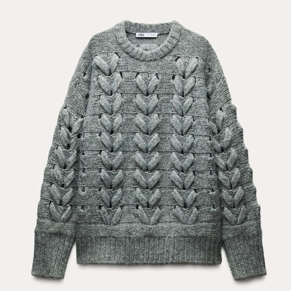 NWT ZARA CABLE KNIT SWEATER SIZE S